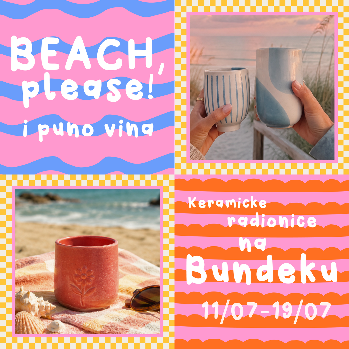 Beach, please! i puno vina π·π - Ceramic cups & plates workshop at Bundek Park