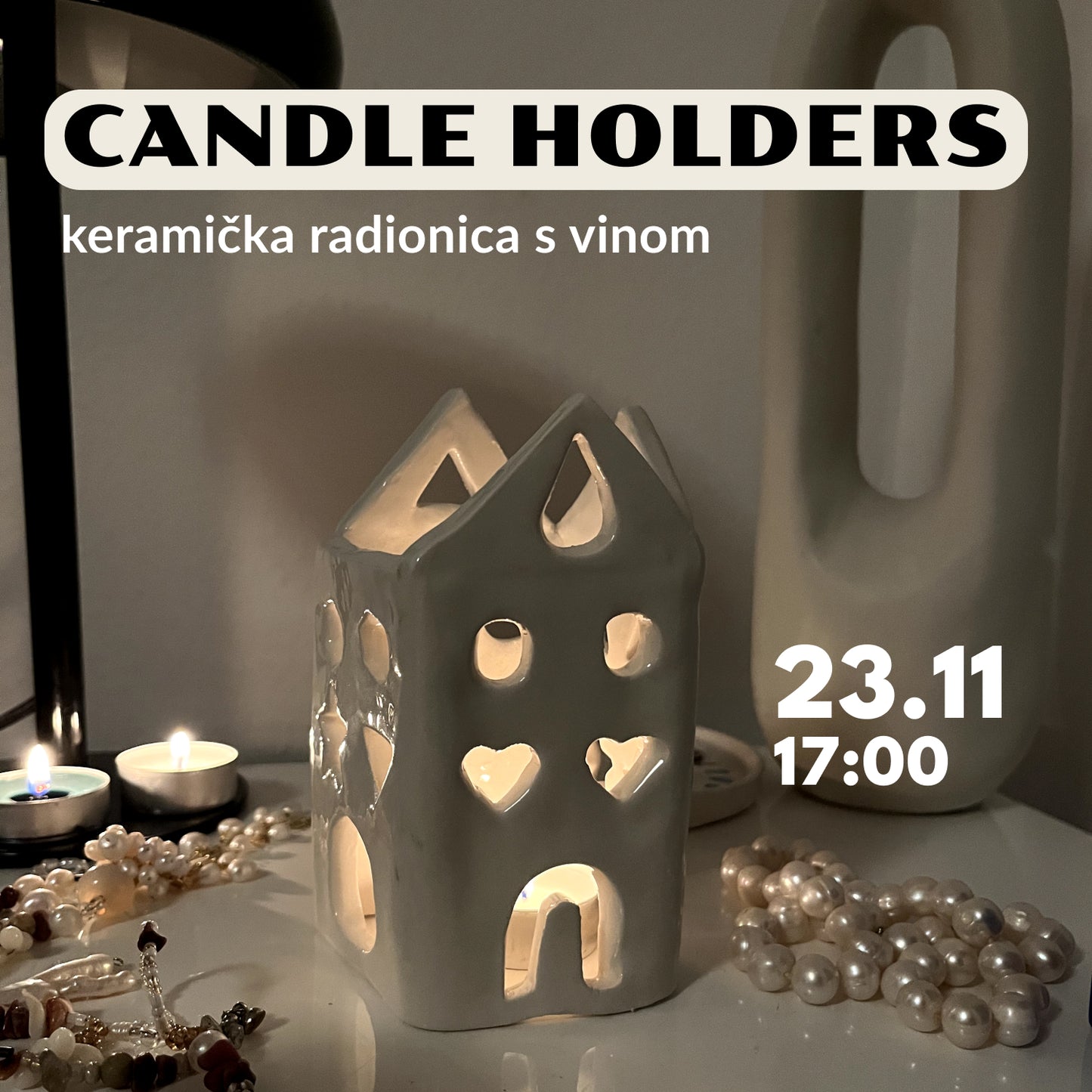 Cozy Ceramic Candle Holder | workshop + wine