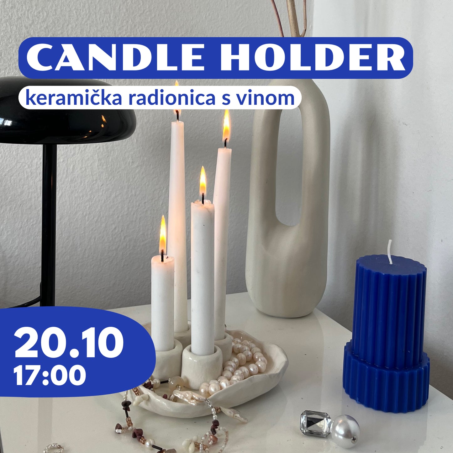 Cozy Ceramic Candle Holder | workshop + wine