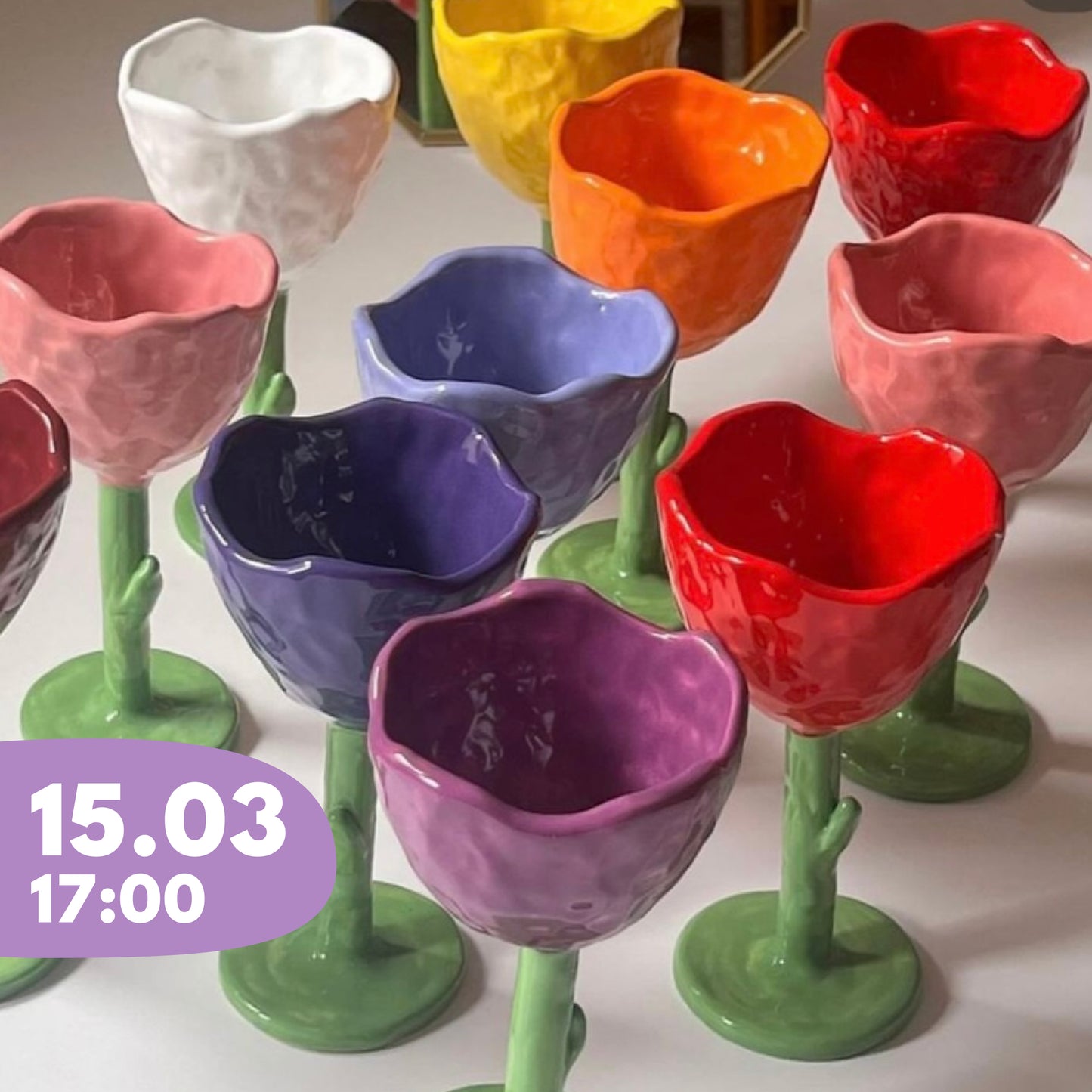 Clay & Wine: Flower-shaped glasses | workshop