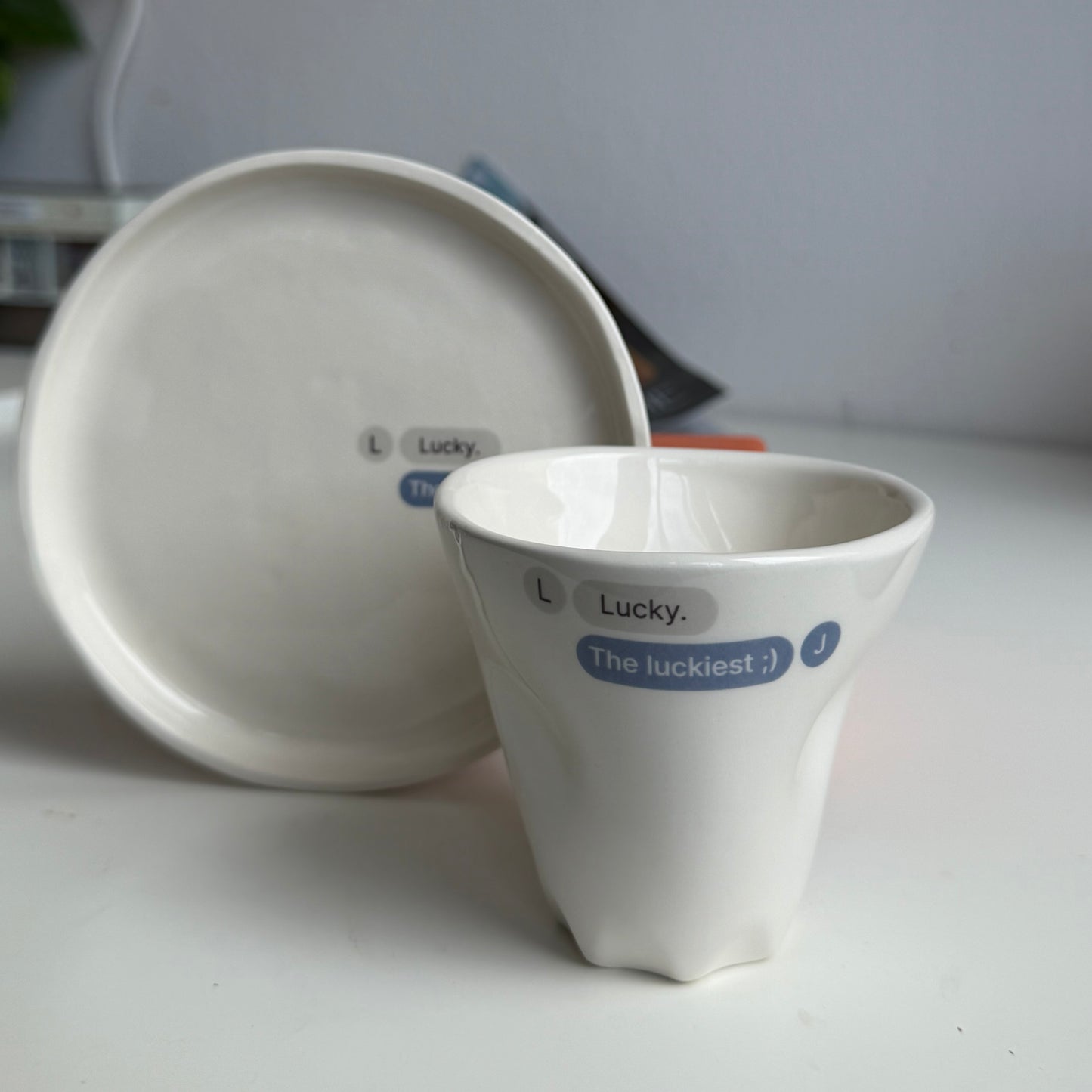 Heated crumpled cup The luckiest