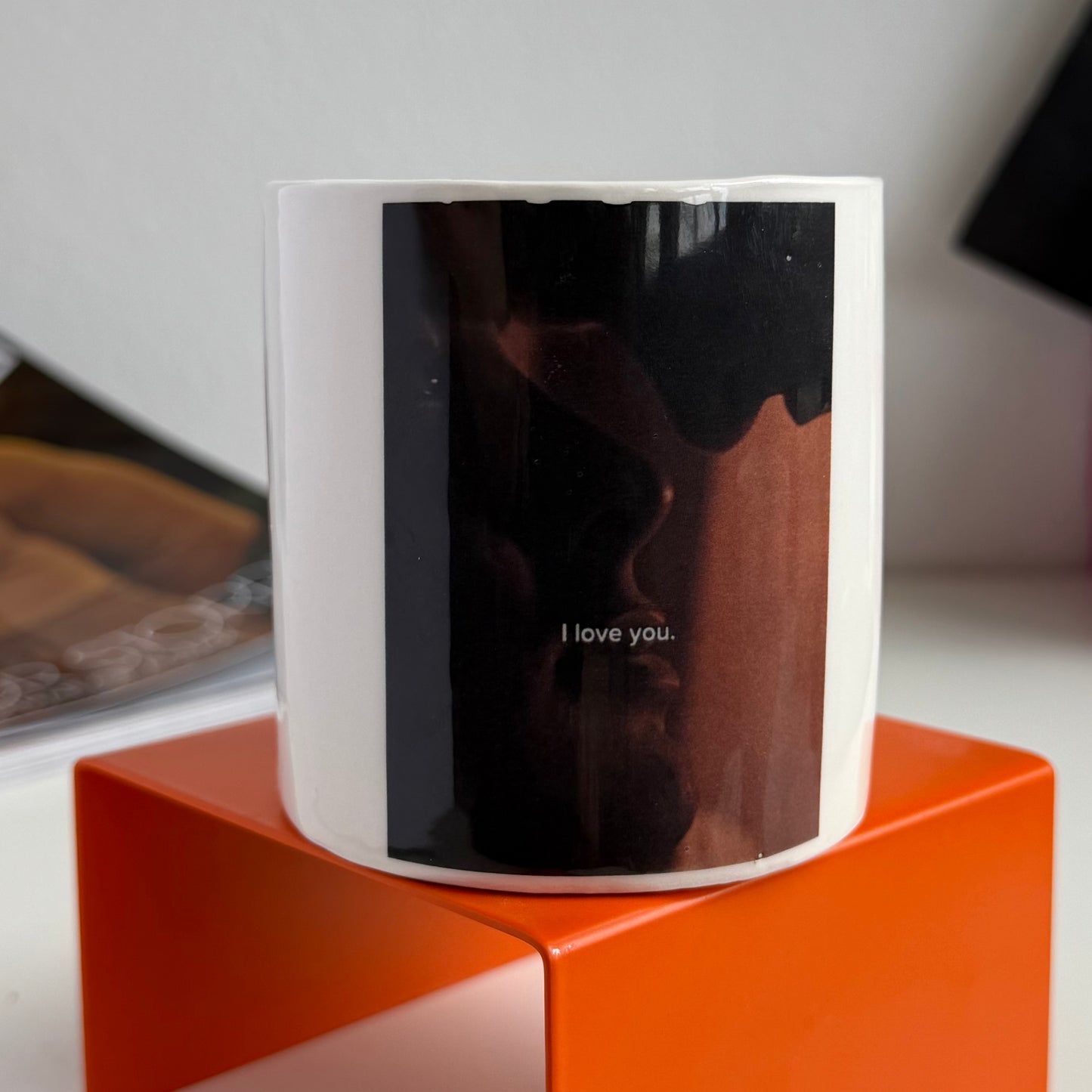 Heated crumpled cup I love you