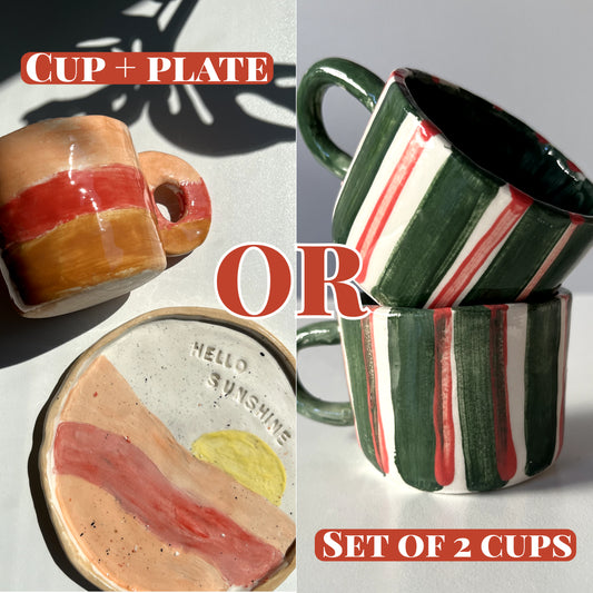Ceramic Workshop – Make 2 Cups OR 1 Cup + Plate