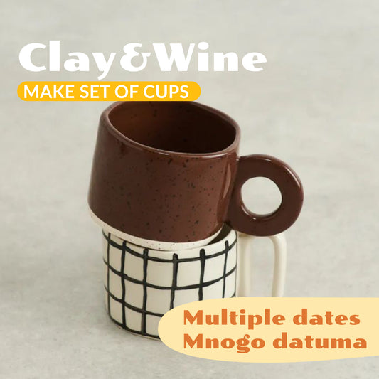 Clay & Wine: Set od 2 šalice | radionica