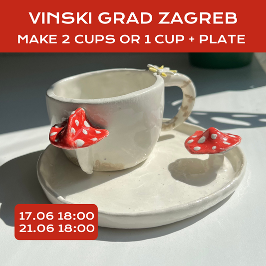 Vinski Grad Zagreb – Make 2 Cups OR 1 Cup + Plate – 17.6 | 21.6
