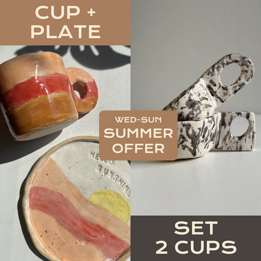 Ceramic Workshop – Make 2 Cups OR 1 Cup + Plate