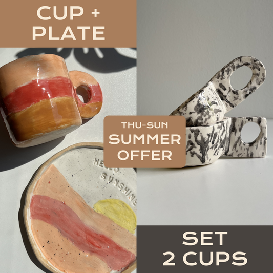 Ceramic Workshop – Make 2 Cups OR 1 Cup + Plate
